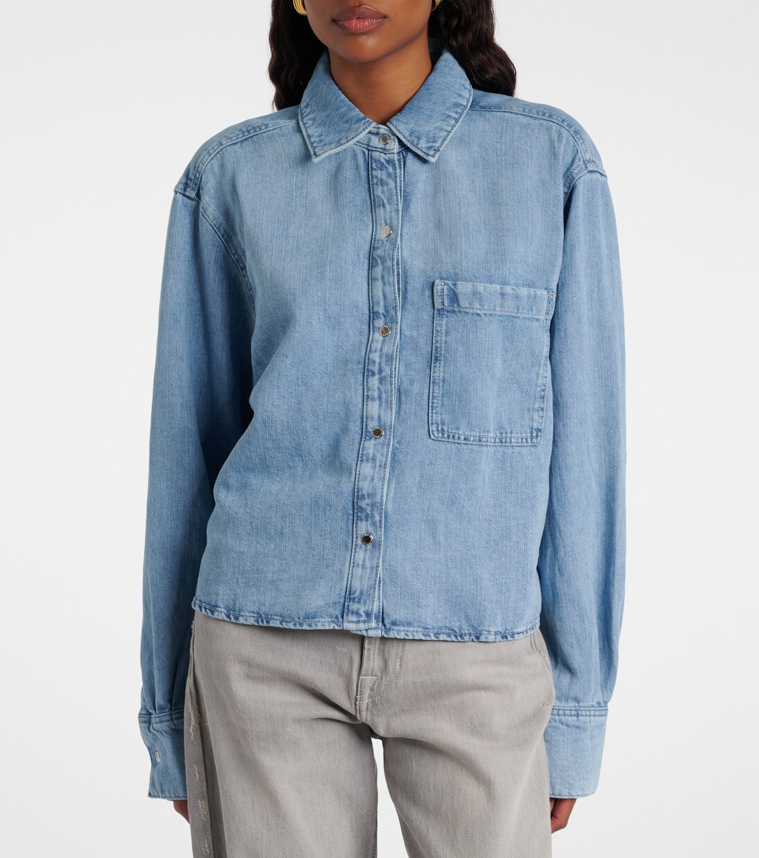 Ivy cotton and linen denim shirt | 7 For All Mankind