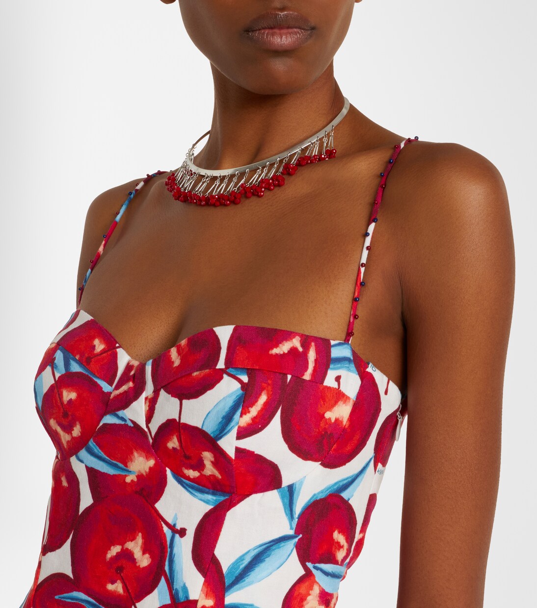 Printed linen-blend midi dress | Farm Rio