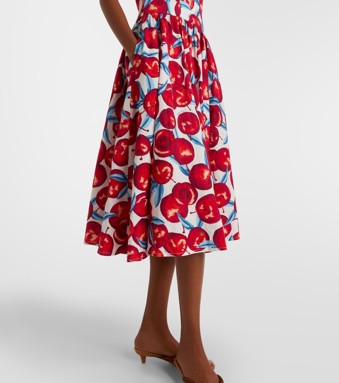 Printed linen-blend midi dress | Farm Rio