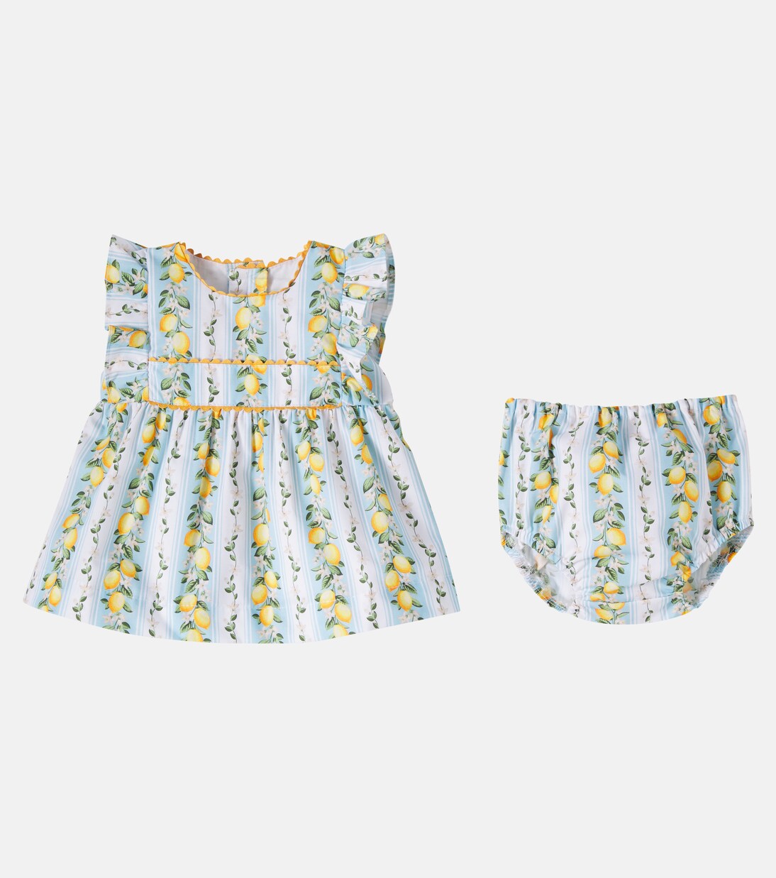 Baby Bedrucktes Set Limon aus Kleid und Höschen | La Coqueta