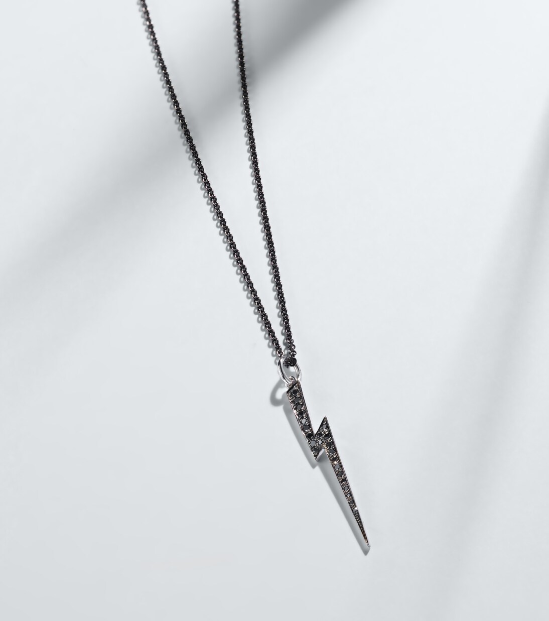 Thunder 18kt white gold (750/1000) necklace with diamonds | Ileana Makri