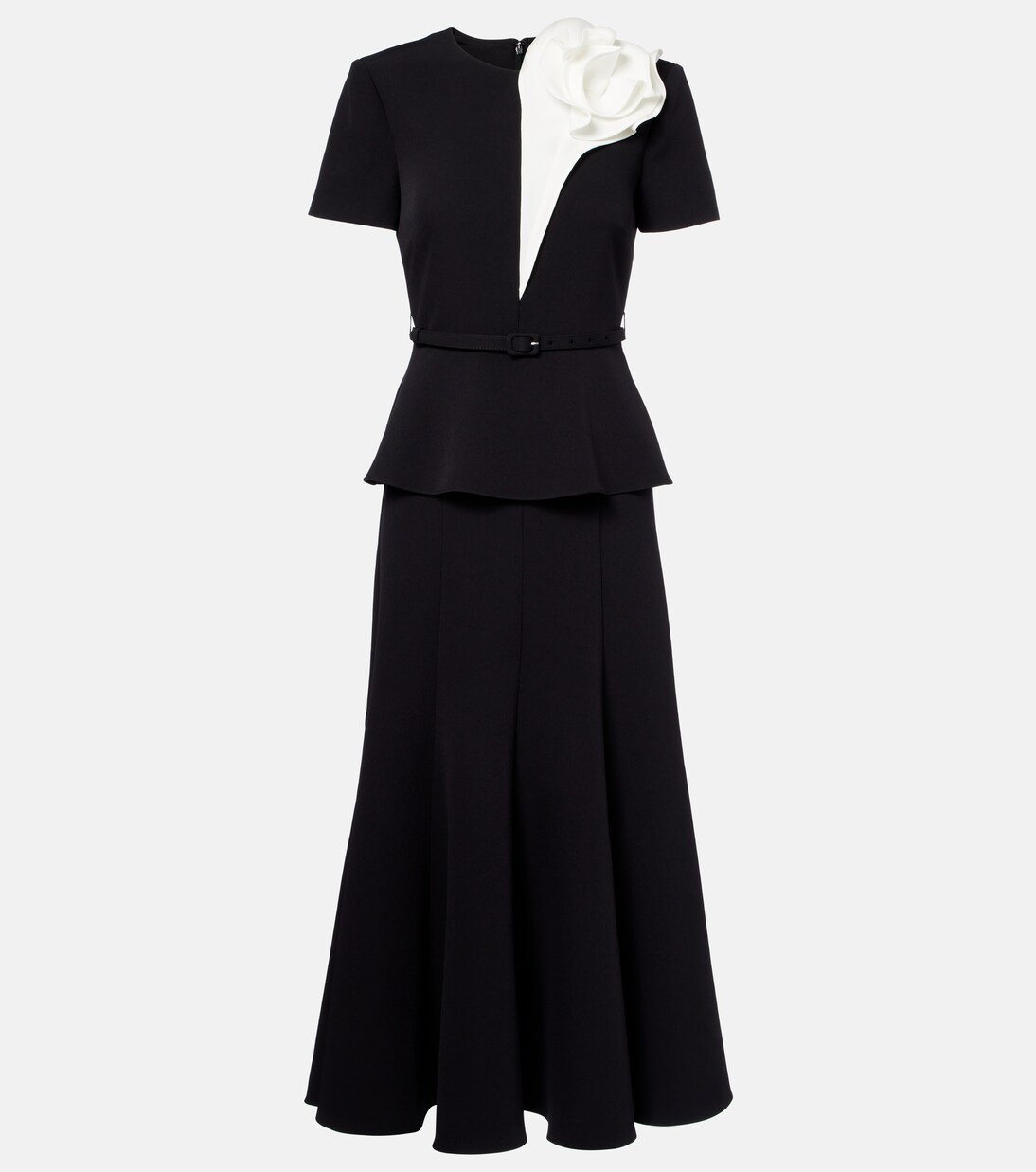 Vestido midi de crepé floral | Roland Mouret