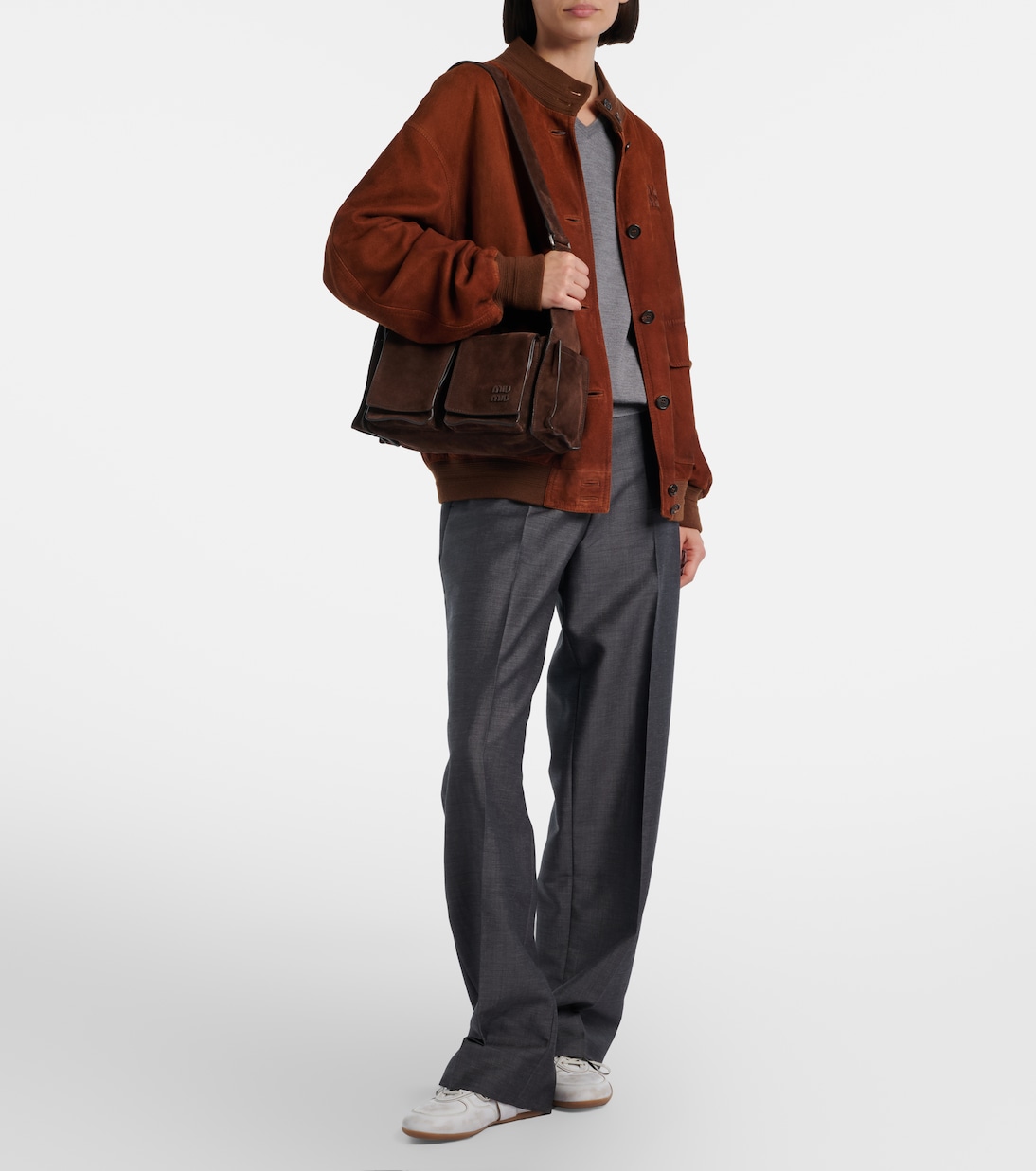 Utilitaire suede shoulder bag | Miu Miu