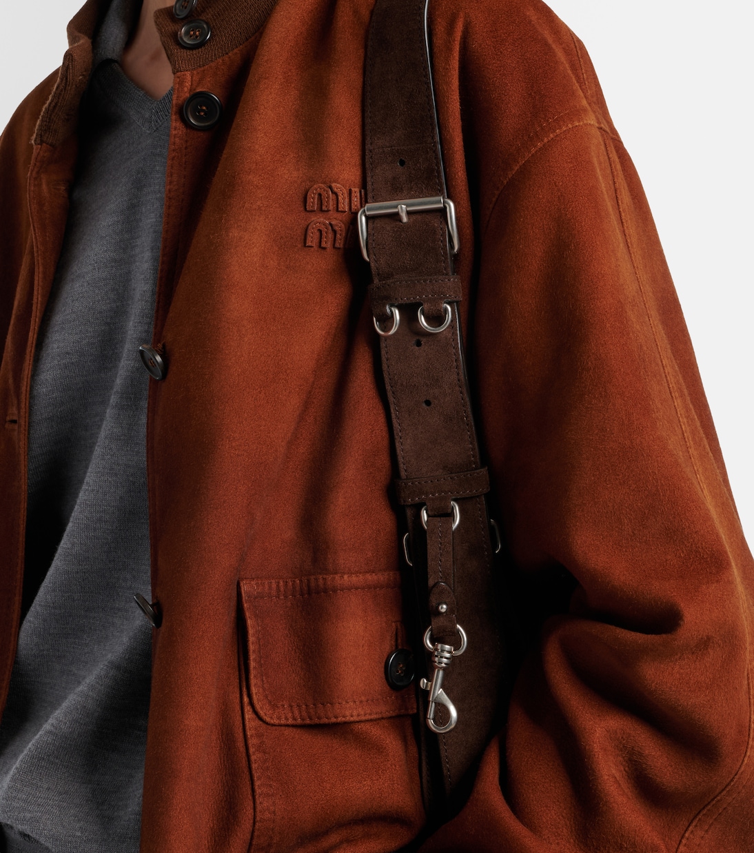 Utilitaire suede shoulder bag | Miu Miu