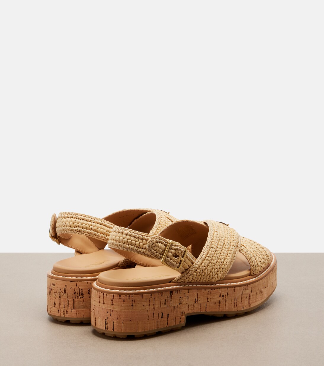 Sandales slingback en raphia | Prada