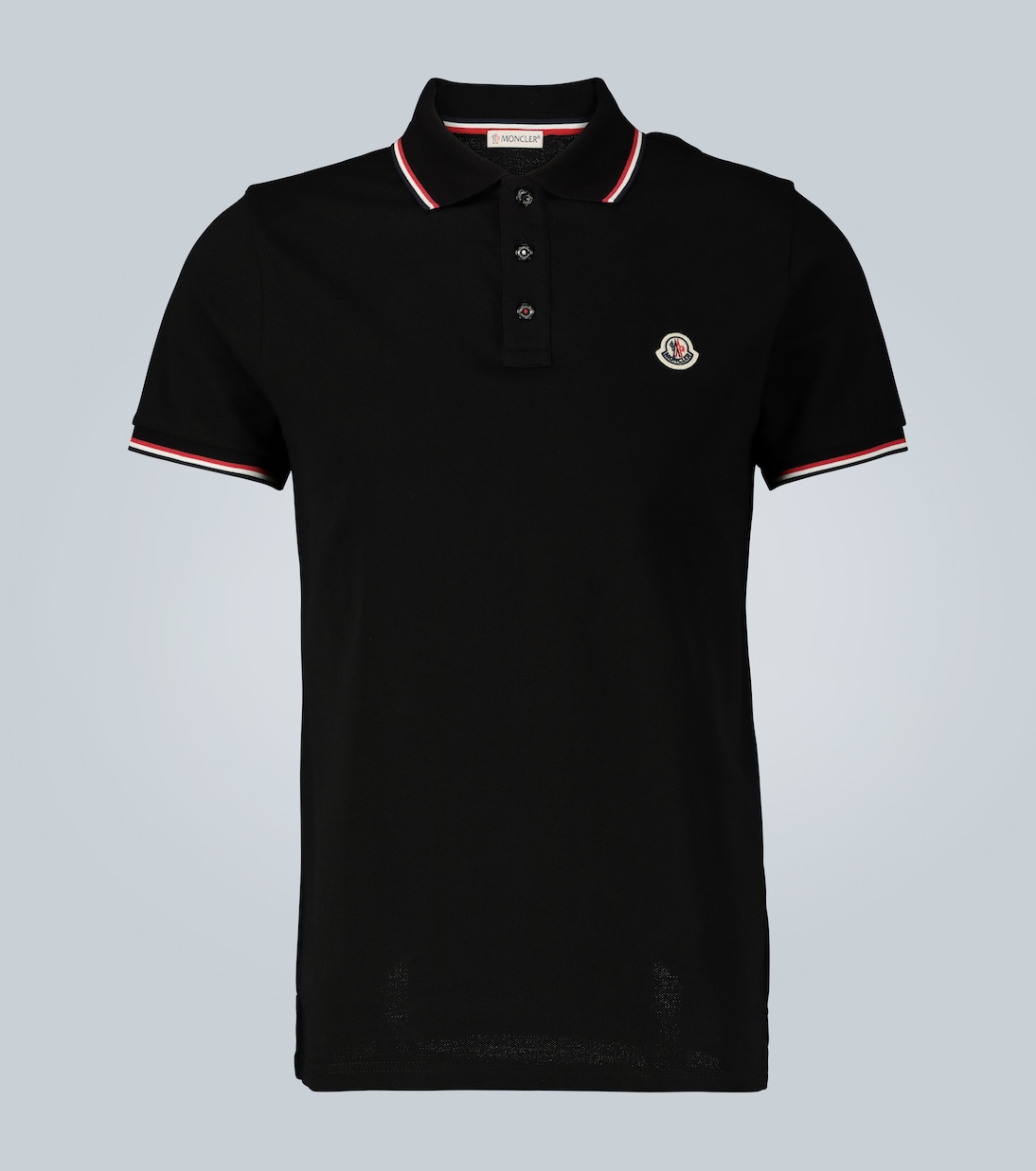 Contrast trimmed cotton polo shirt | Moncler