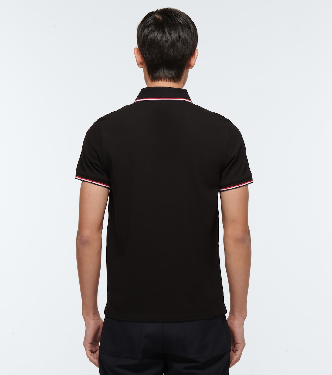 Contrast trimmed cotton polo shirt | Moncler