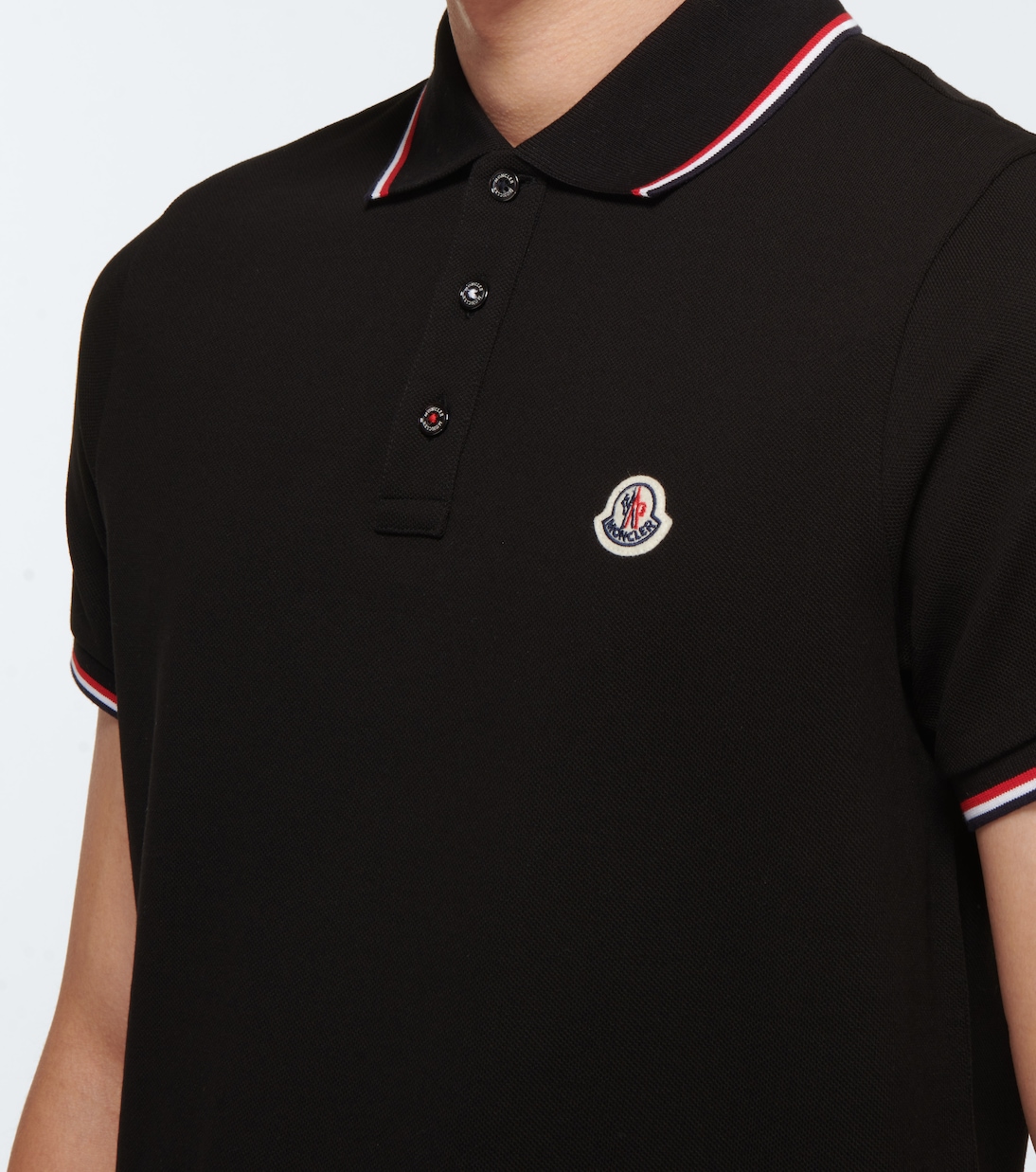 Contrast trimmed cotton polo shirt | Moncler