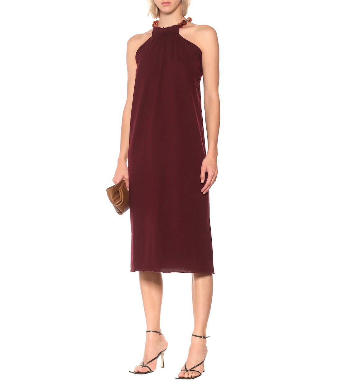 Halterneck wool-blend midi dress | Jil Sander