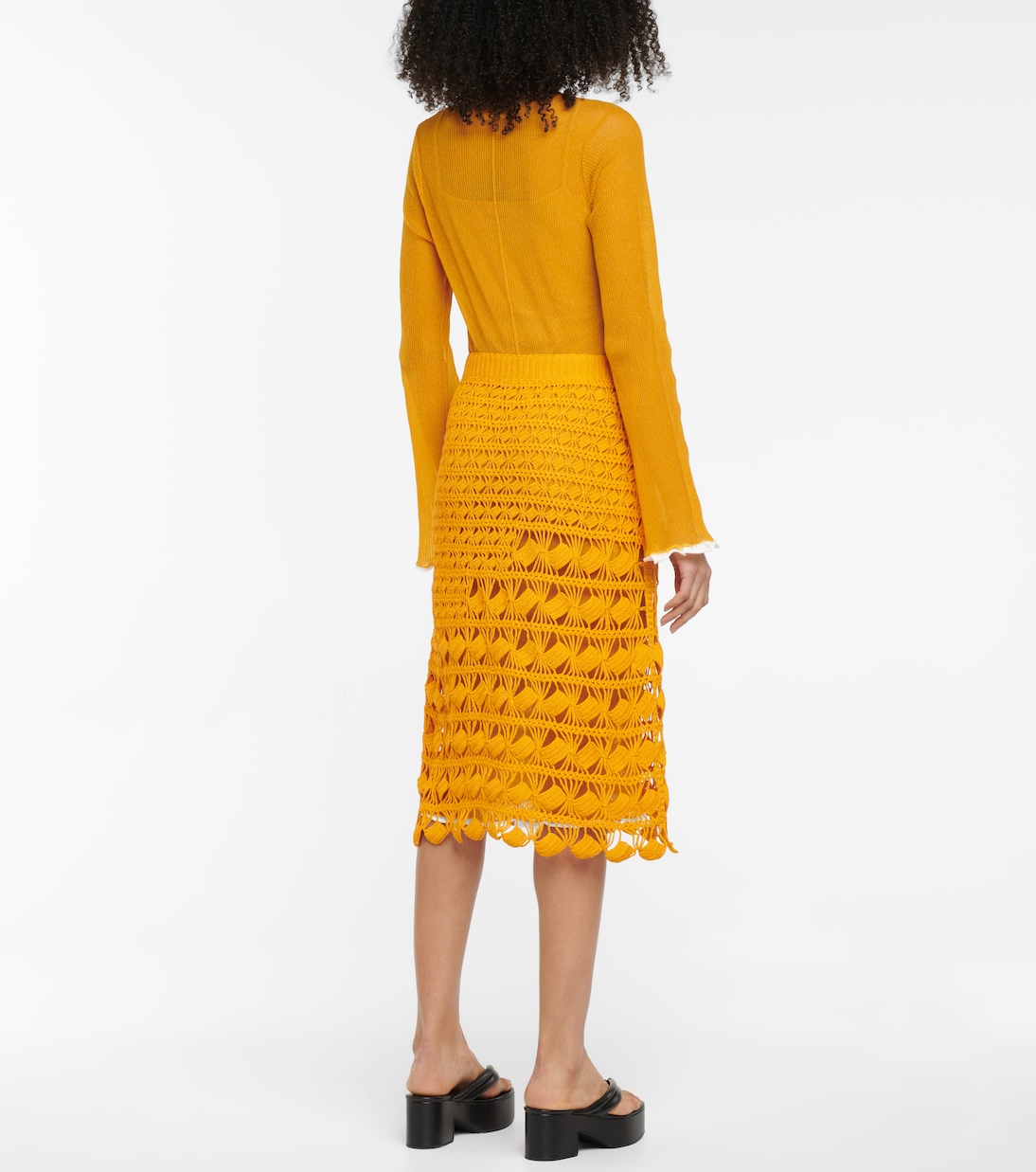Falda midi de croché de algodón | Acne Studios