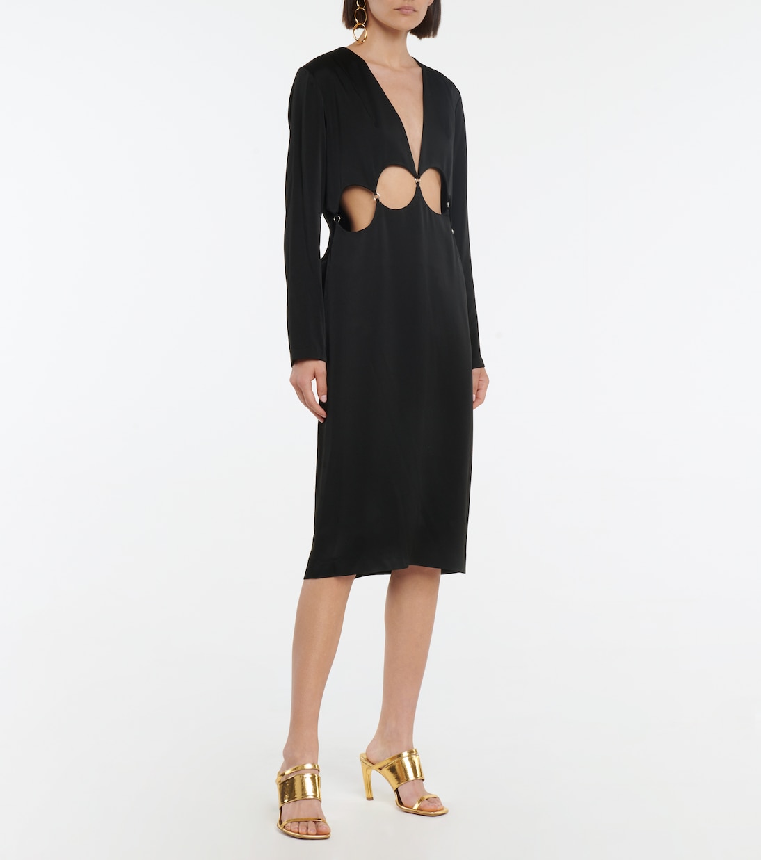 Cutout satin midi dress | Dries Van Noten