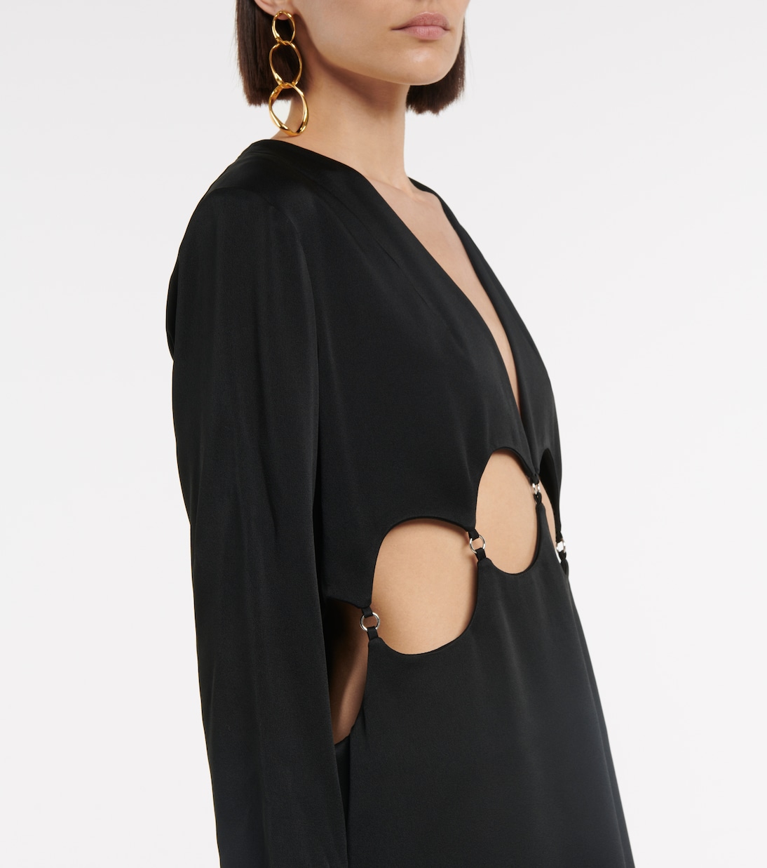 Cutout satin midi dress | Dries Van Noten