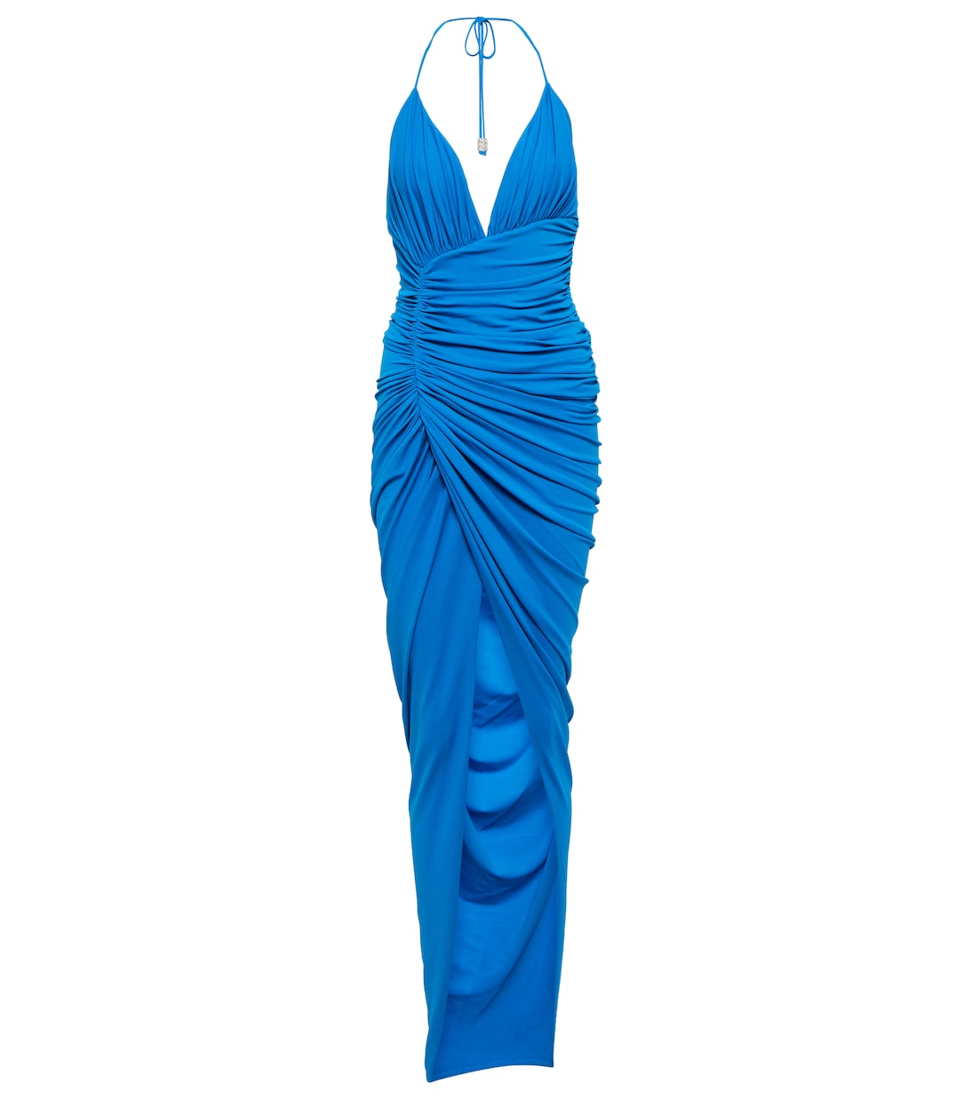 Vestido largo drapeado cuello halter | Alexandre Vauthier