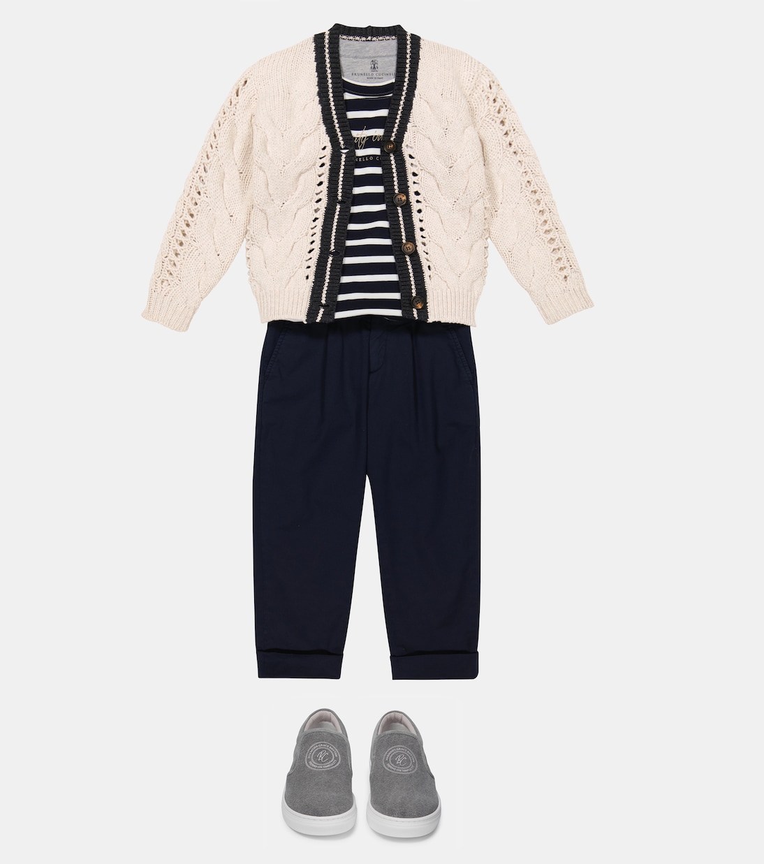 Cardigan en coton mélangé | Brunello Cucinelli Kids