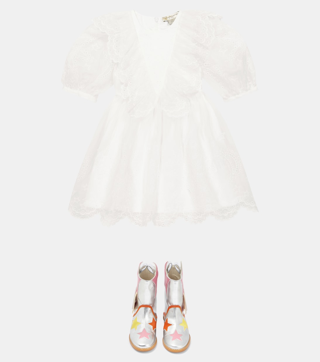 Baby - Abito in seta con ricamo | Stella McCartney Kids