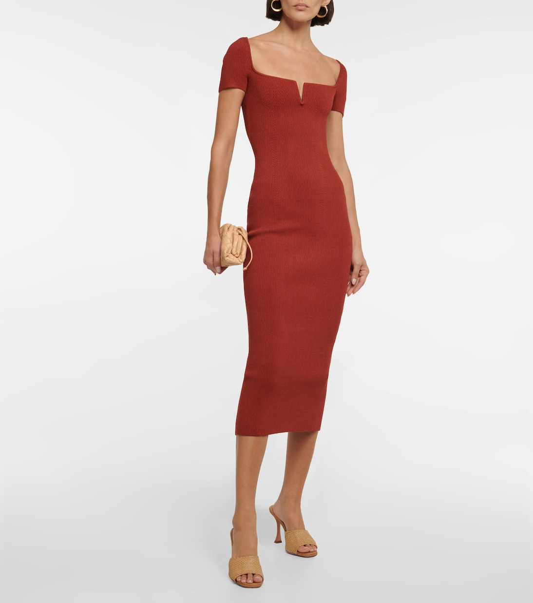 Freya ribbed-knit midi dress | Galvan