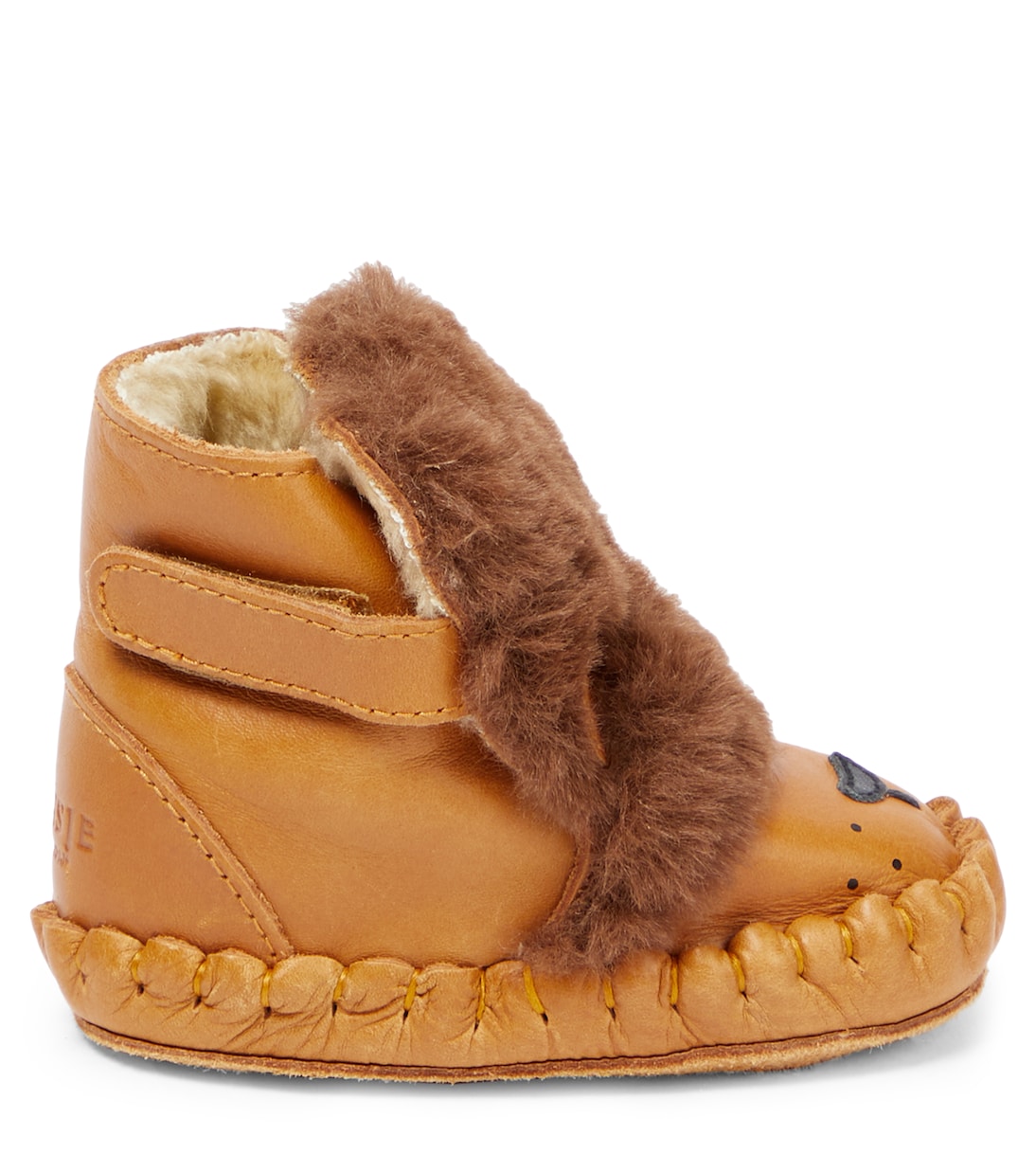Baby Kapi faux fur and leather booties | Donsje