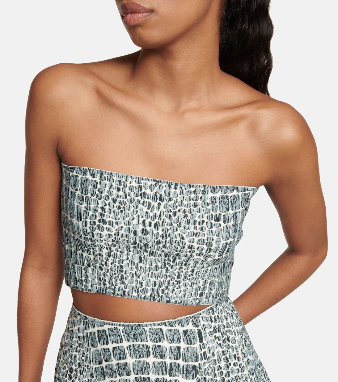 Top Bandeau con Effetto Coccodrillo Alaïa per Giovani Stilisti