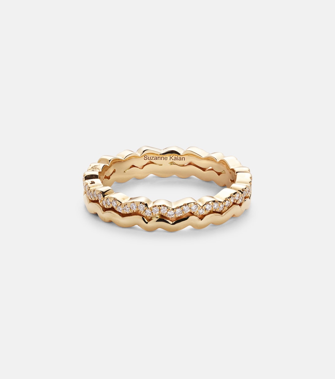 Anello Mini Wave in oro 18kt con diamanti, design moderno per giovani trendsetter