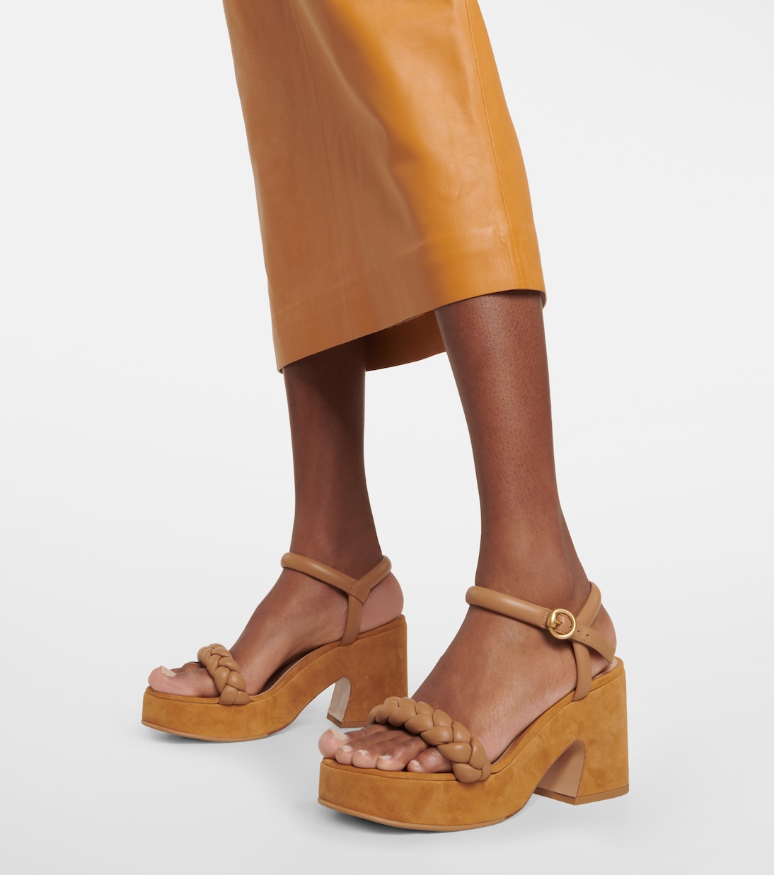 Leather and suede platform sandals | Gianvito Rossi
