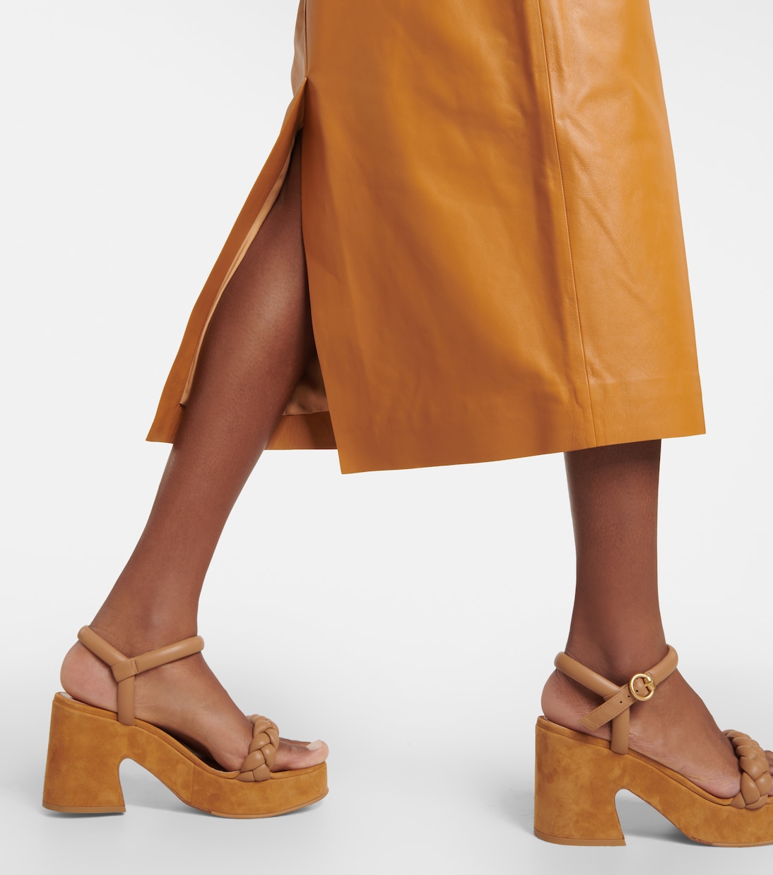 Leather and suede platform sandals | Gianvito Rossi
