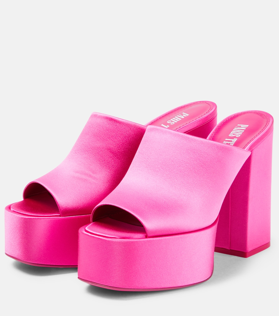 Sasha satin platform mules | Paris Texas