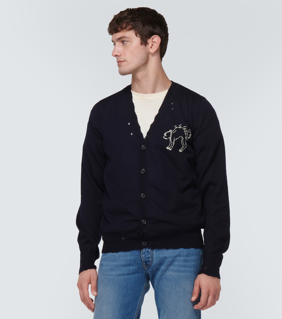 Embroidered wool cardigan | Maison Margiela
