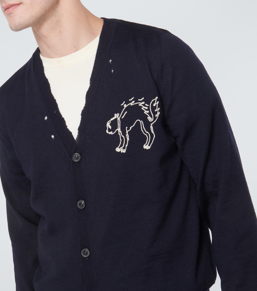 Embroidered wool cardigan | Maison Margiela