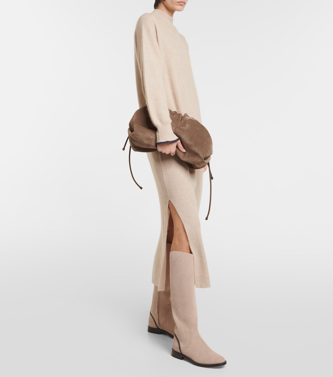 Botas altas de ante adornadas | Brunello Cucinelli