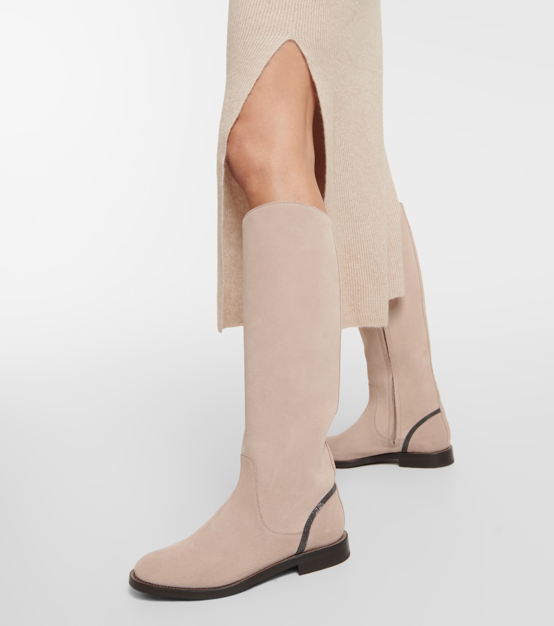 Botas altas de ante adornadas | Brunello Cucinelli