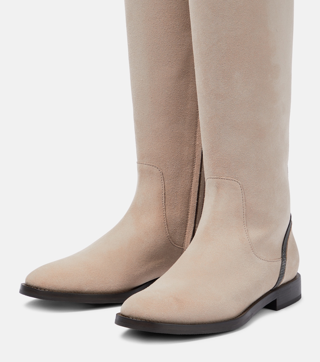 Botas altas de ante adornadas | Brunello Cucinelli