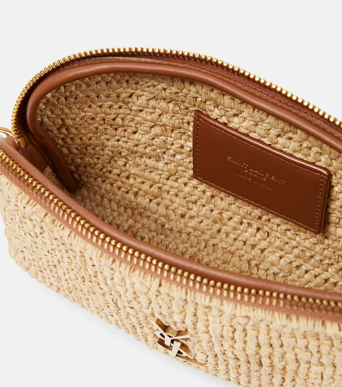 Sac Gaby en raphia et cuir | Saint Laurent