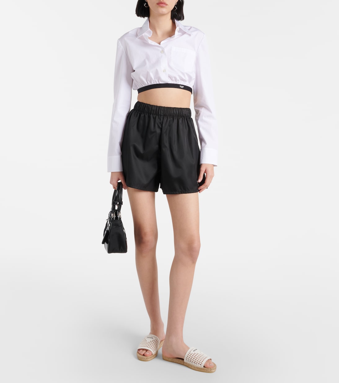 Espadrilles en crochet à logo | Prada