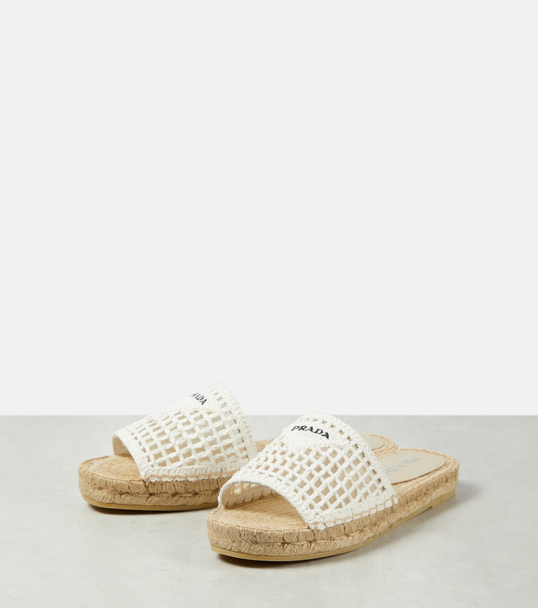 Espadrilles en crochet à logo | Prada