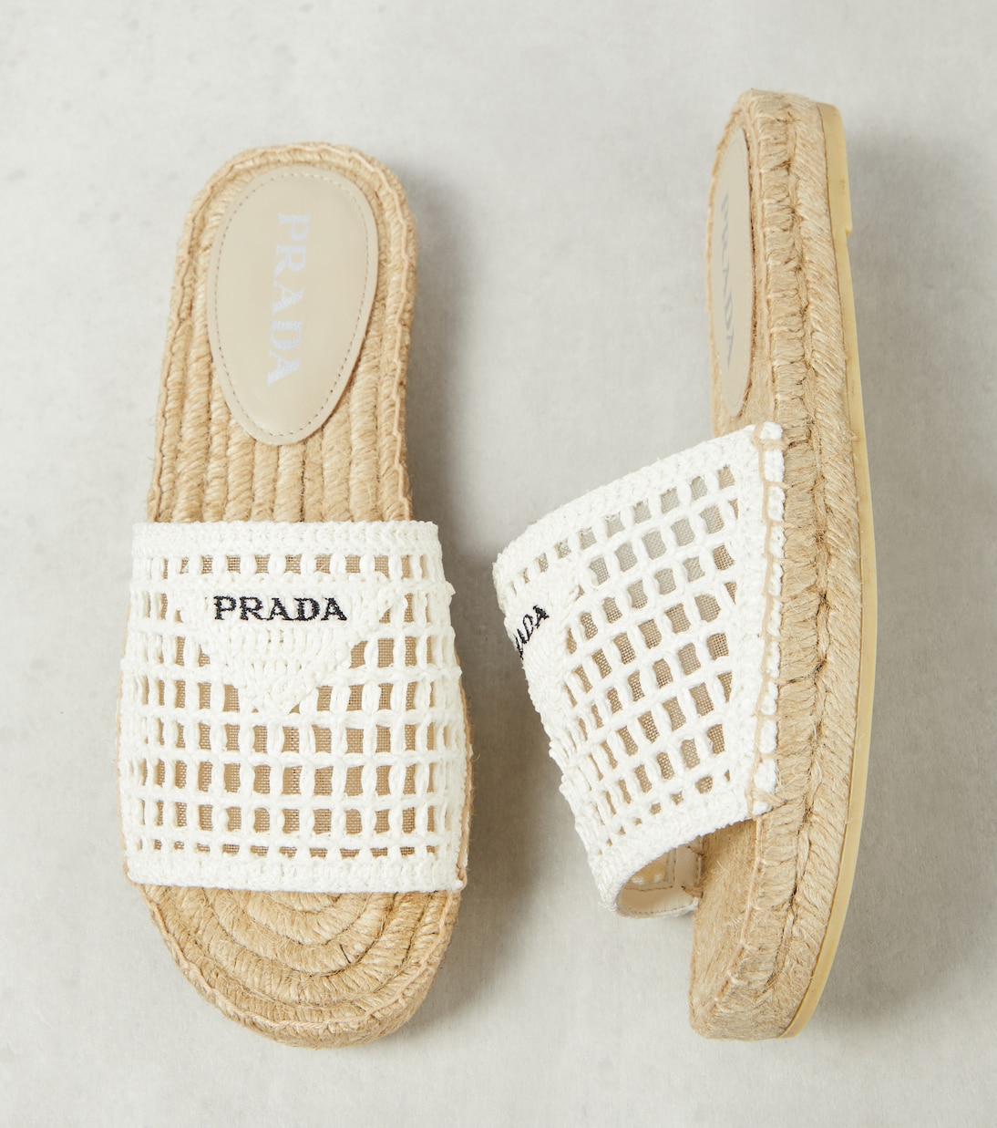 Espadrilles en crochet à logo | Prada