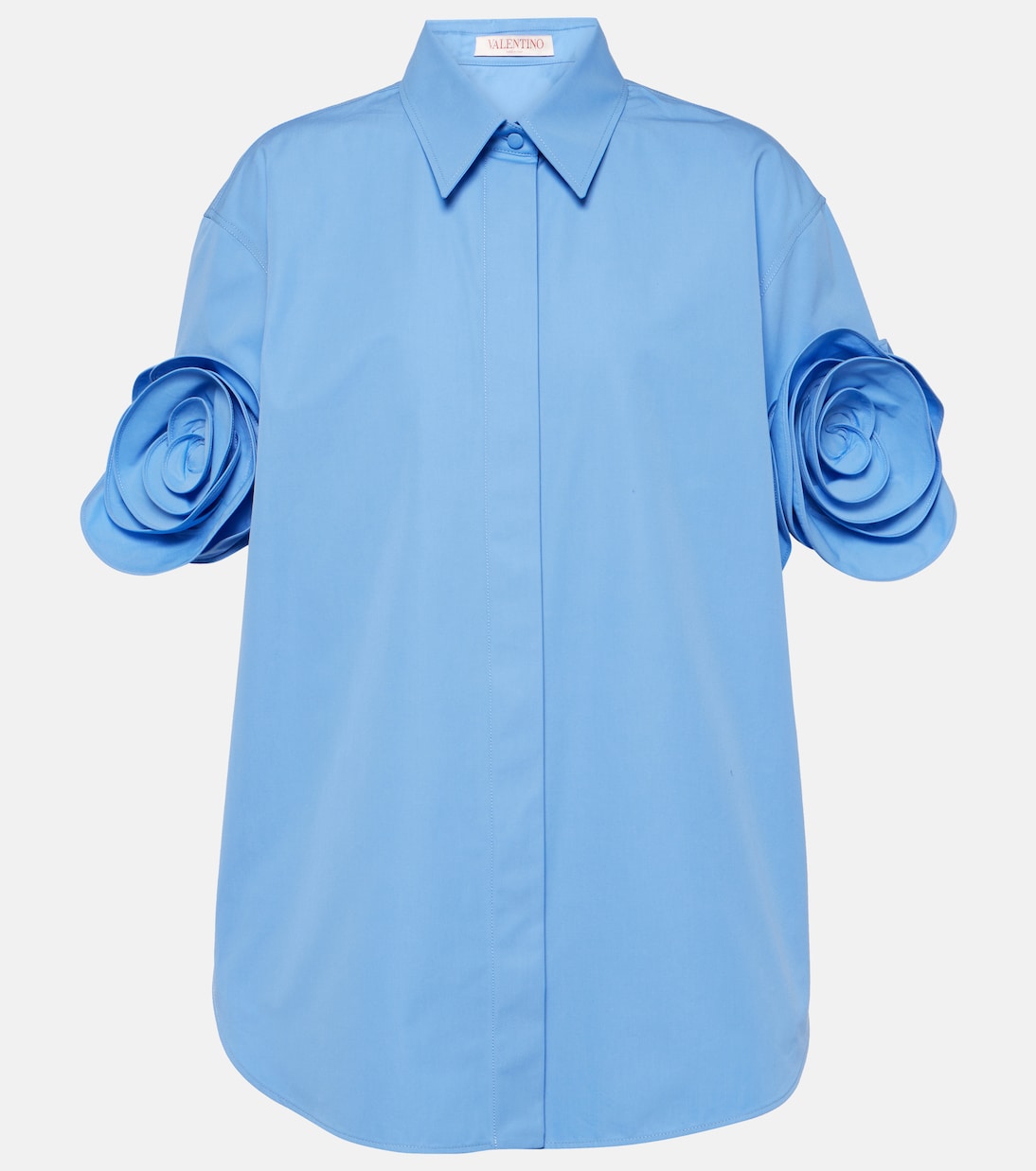 Camicia in cotone con applicazioni floreali | Valentino