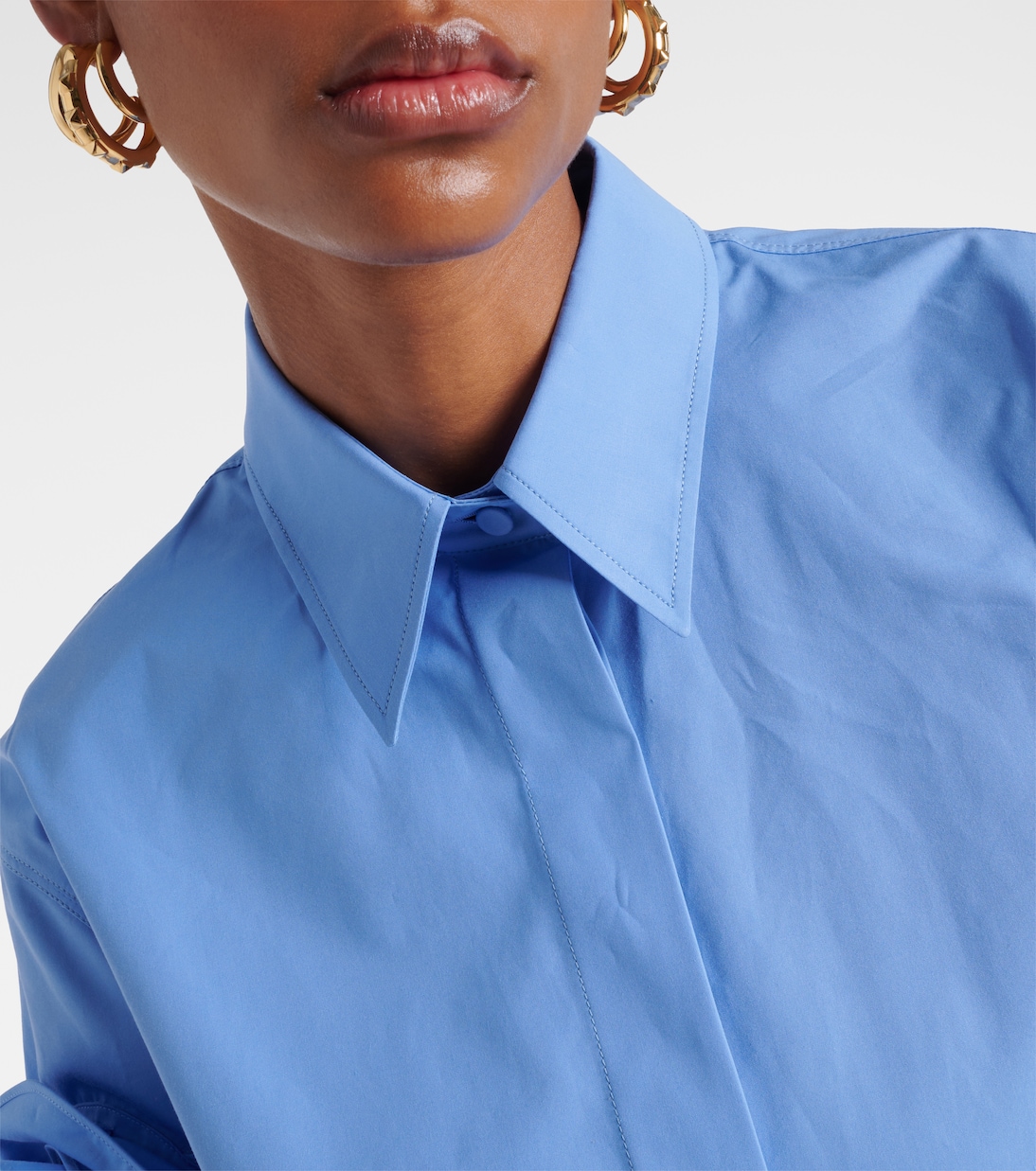 Camicia in cotone con applicazioni floreali | Valentino