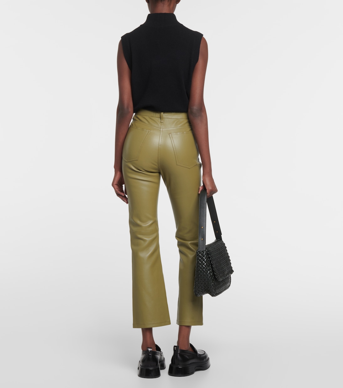 Stretch Duke leather straight pants | Joseph