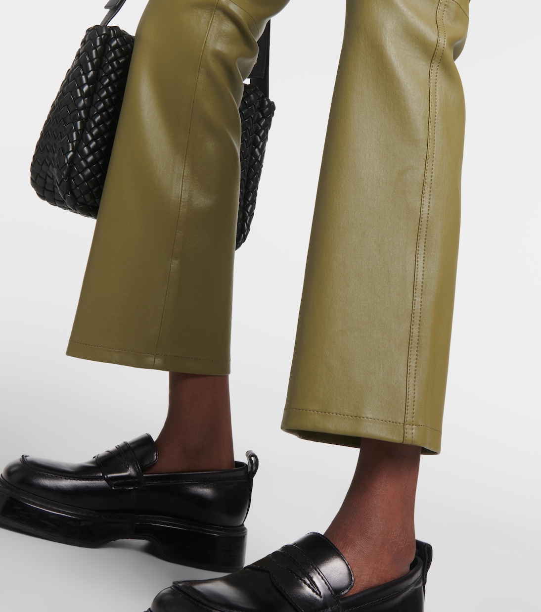 Stretch Duke leather straight pants | Joseph