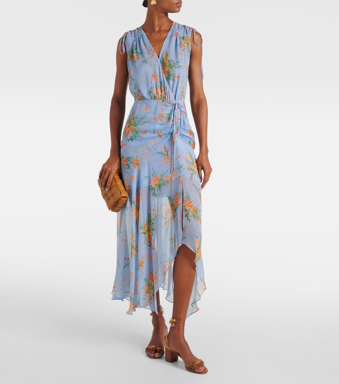 Vestido largo Dovima de seda floral | Veronica Beard