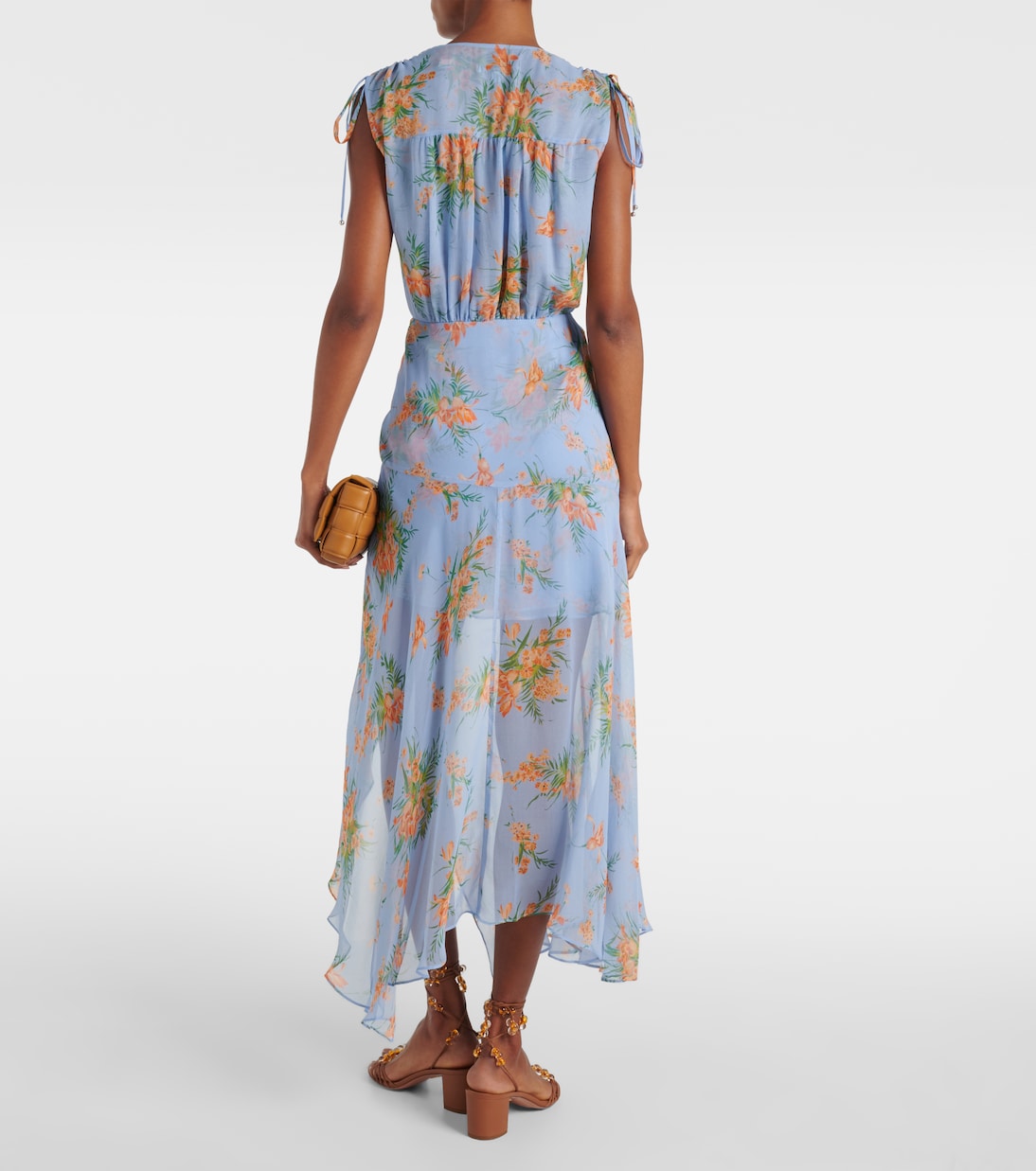 Vestido largo Dovima de seda floral | Veronica Beard
