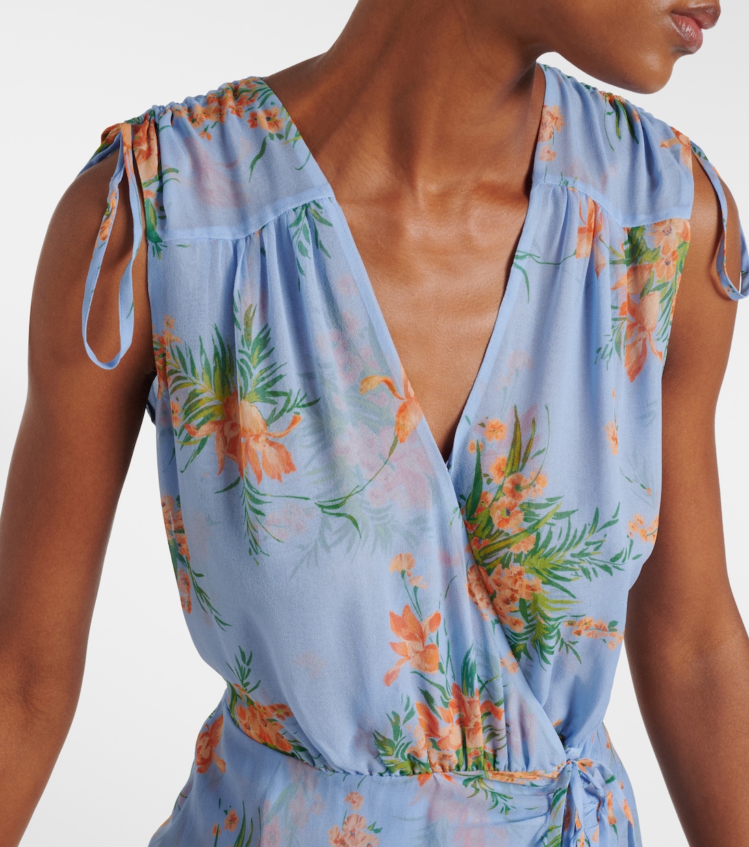 Vestido largo Dovima de seda floral | Veronica Beard