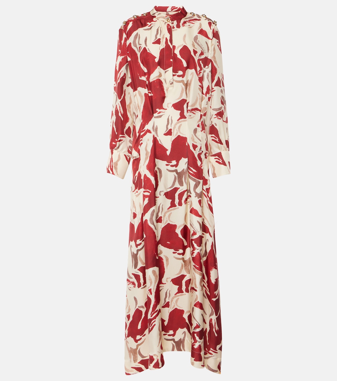 Vestido largo Felicia de seda estampada | Altuzarra