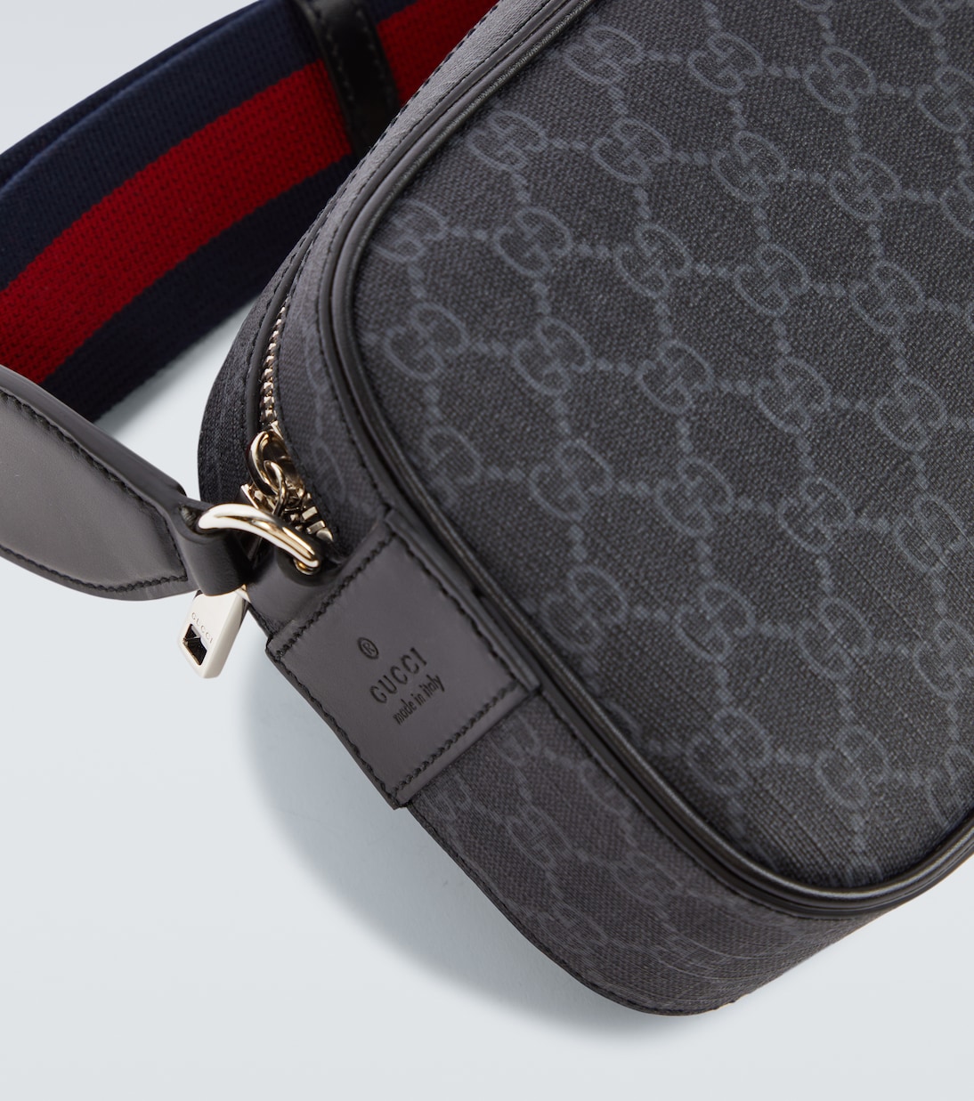 Web Stripe GG Canvas crossbody bag in black Gucci Mytheresa