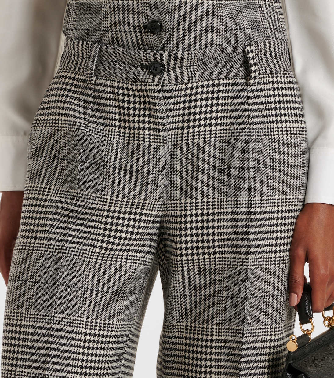 Prince of Wales check wool and cashmere flared pants | Dolce&Gabbana