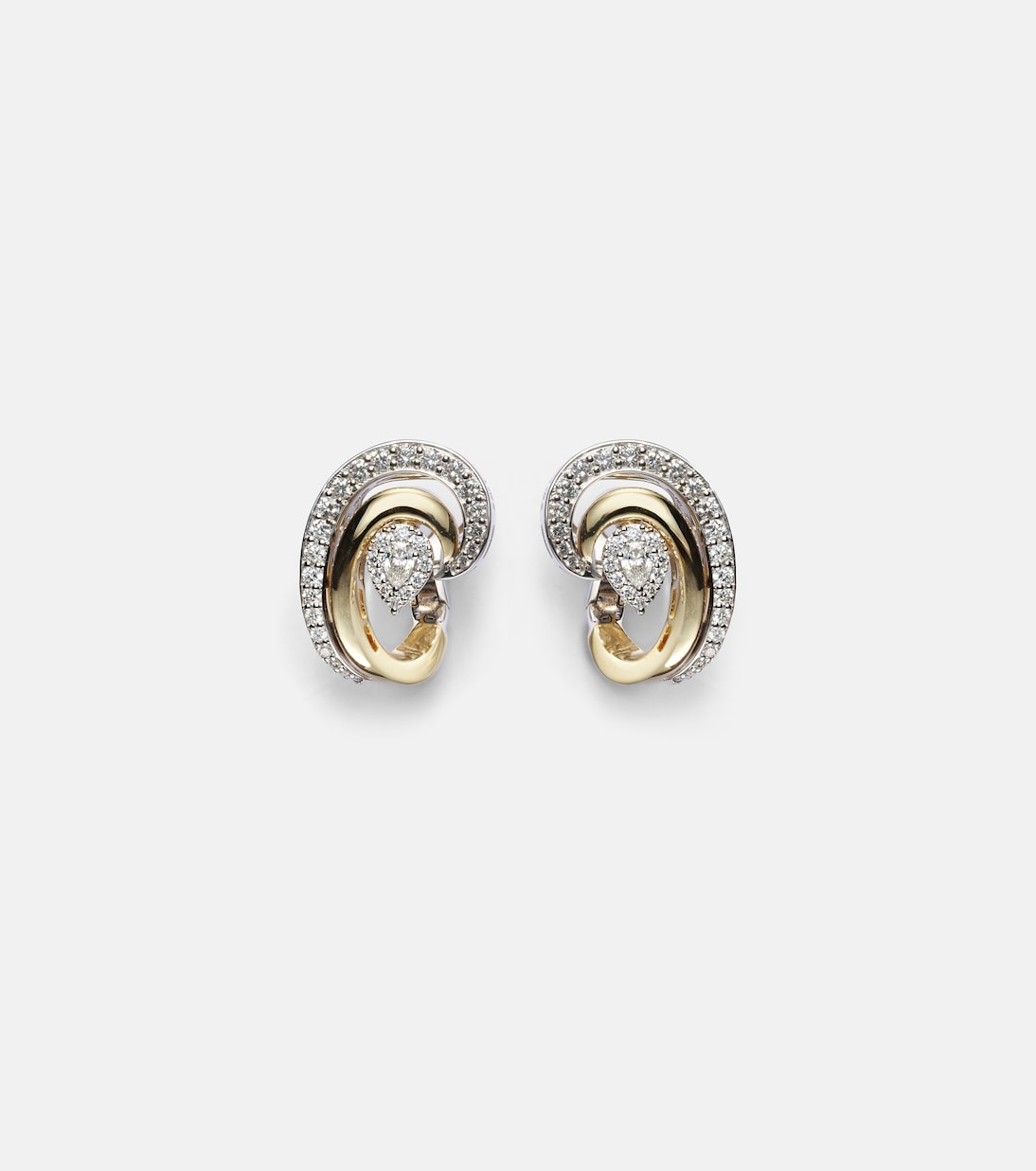 Boucles d'oreilles clip Golden Strada en or 18 ct et diamants | Yeprem