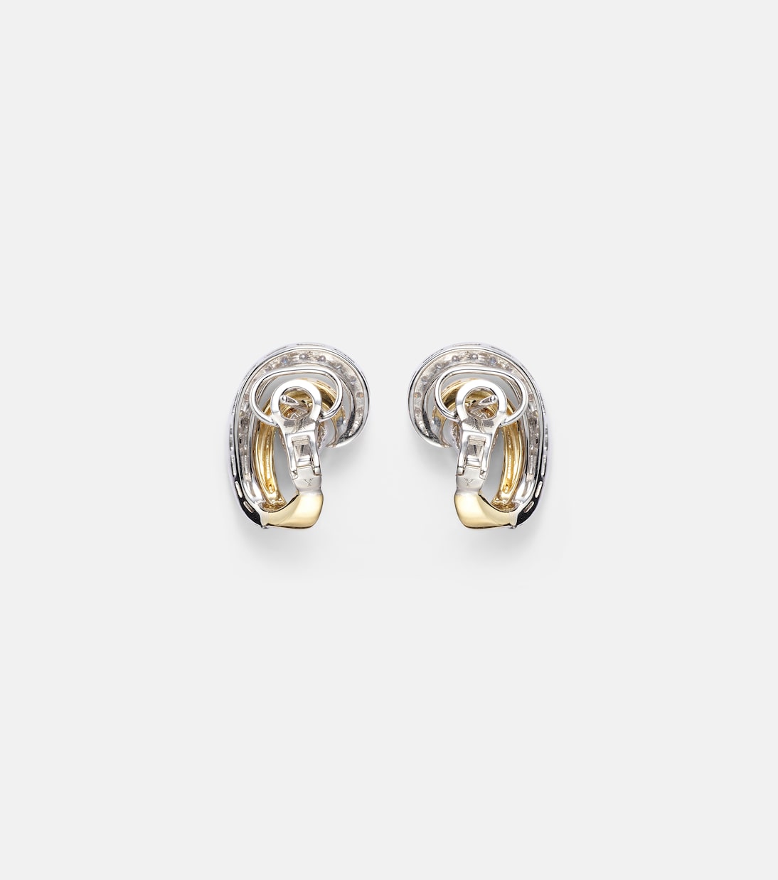 Boucles d'oreilles clip Golden Strada en or 18 ct et diamants | Yeprem