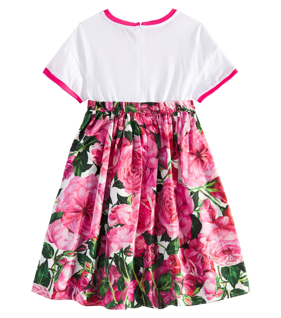 Vestido corto de popelín de algodón | Dolce&Gabbana Kids