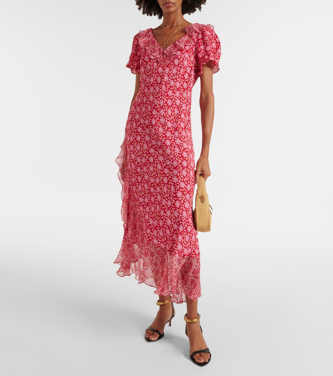 Clementina floral crepe midi dress | Rixo