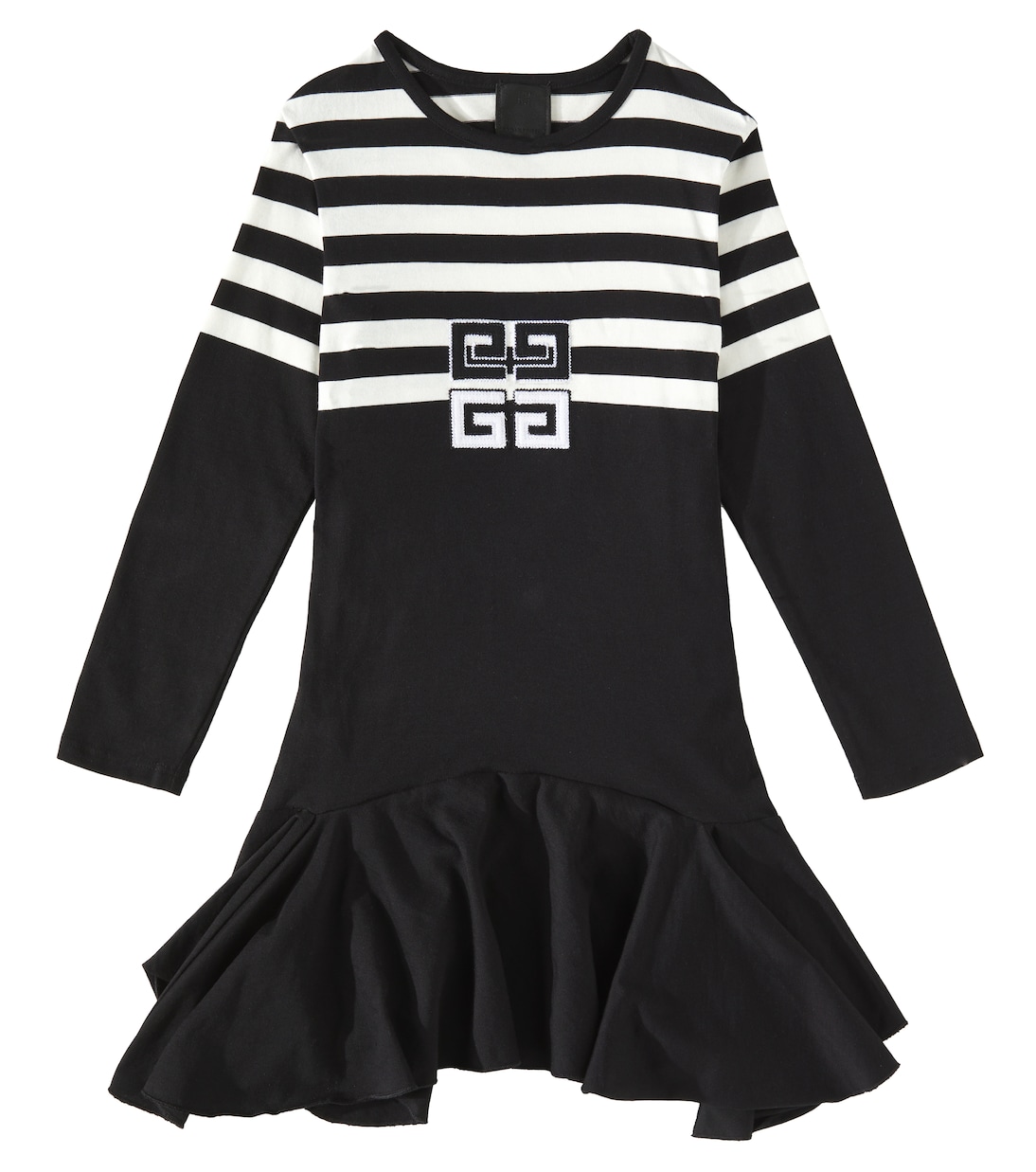 Vestido de algodón con 4G a rayas | Givenchy Kids